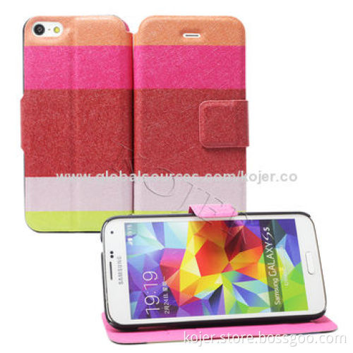 China Supplier Manufacturer Mobile Phone Leather Cases for iPhone 5S, Fine Stitch SewingNew